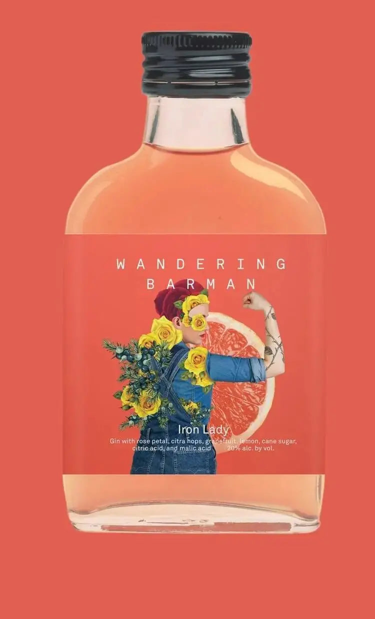 Wandering Barman Iron Lady - Rose & Hops Gin Sling 100ml 4 Pack - Main Street Liquor