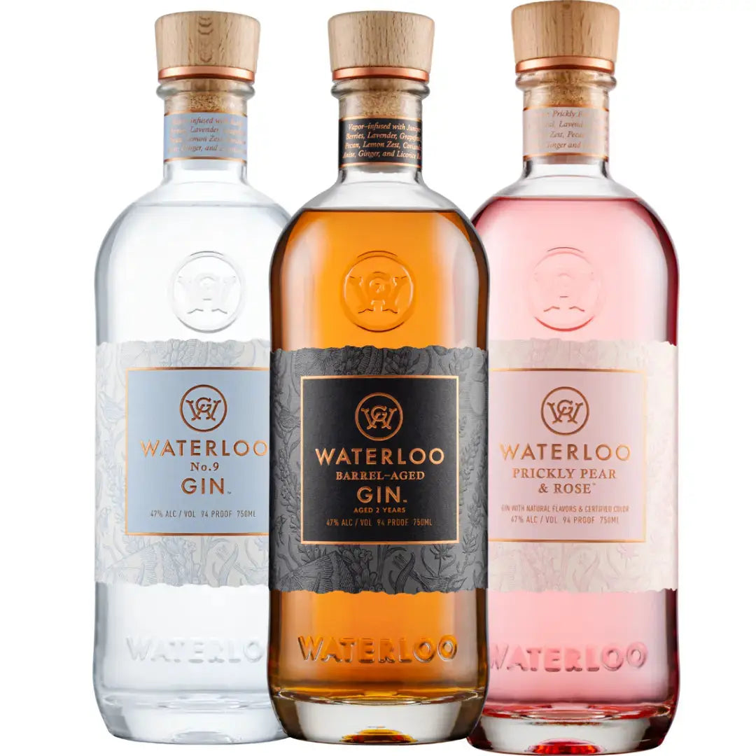 Waterloo Gin Bundle: Barrel - Aged, No.9, and Prickly Pear &amp; Rose - Main Street Liquor