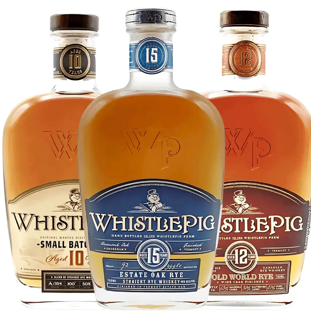 WhistlePig Rye Whiskey Bundle: 10, 12 &amp; 15 Year Aged Expressions - Main Street Liquor