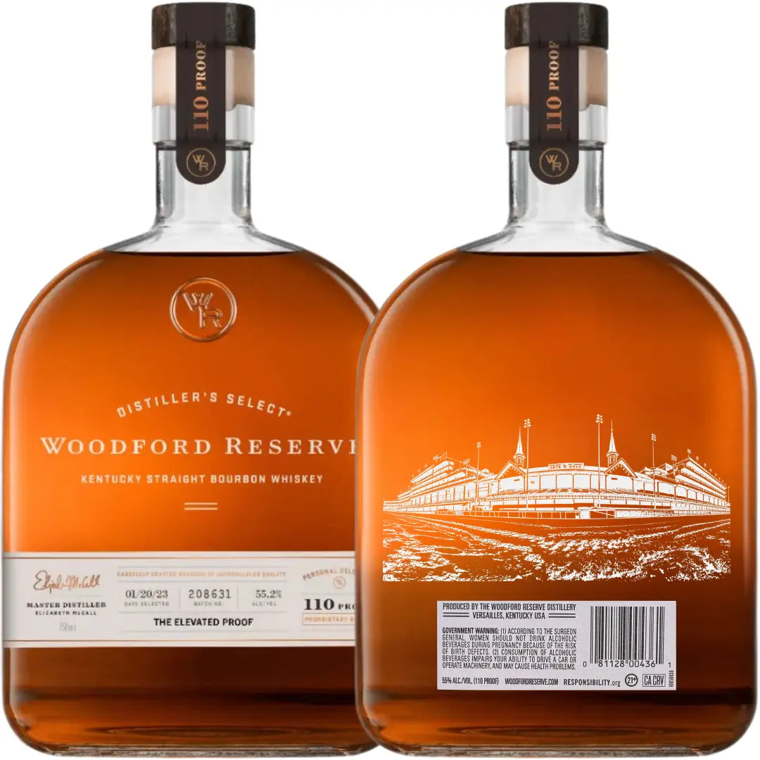 Woodford Reserve Derby Bundle: Kentucky Derby 152 Edition Golden Tempo, 110 Proof “The Elevated Proof,” Double Oaked Single Barrel Strength “BML” Barrel Pick - Main Street Liquor
