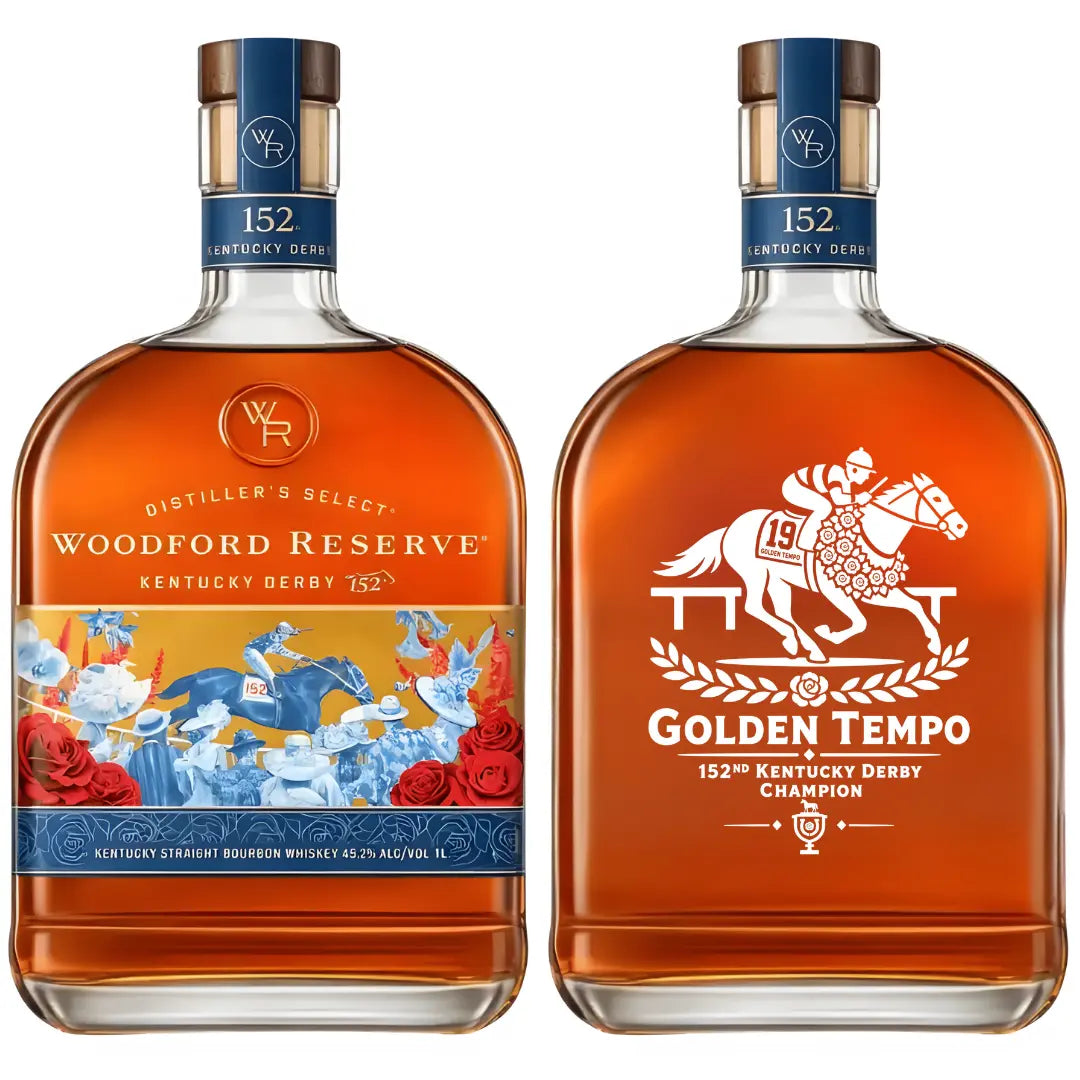 Woodford Reserve Derby Bundle: Kentucky Derby 152 Edition Golden Tempo, 110 Proof “The Elevated Proof,” Double Oaked Single Barrel Strength “BML” Barrel Pick - Main Street Liquor