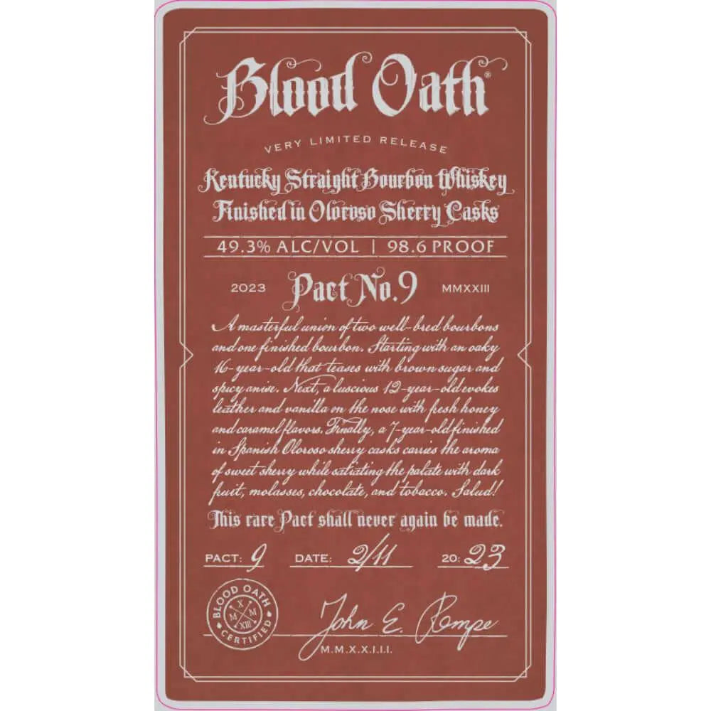 Blood Oath Pact No. 9 Blood Oath