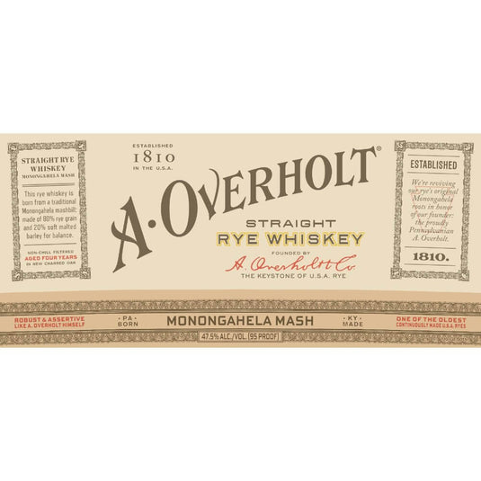 A. Overholt Monongahela Mash Straight Rye - Main Street Liquor