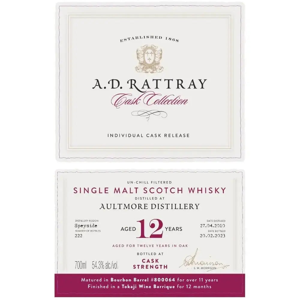 A.D. Rattray Cask Collection 12 Year Aultmore 2010 Cask 800064 - Main Street Liquor