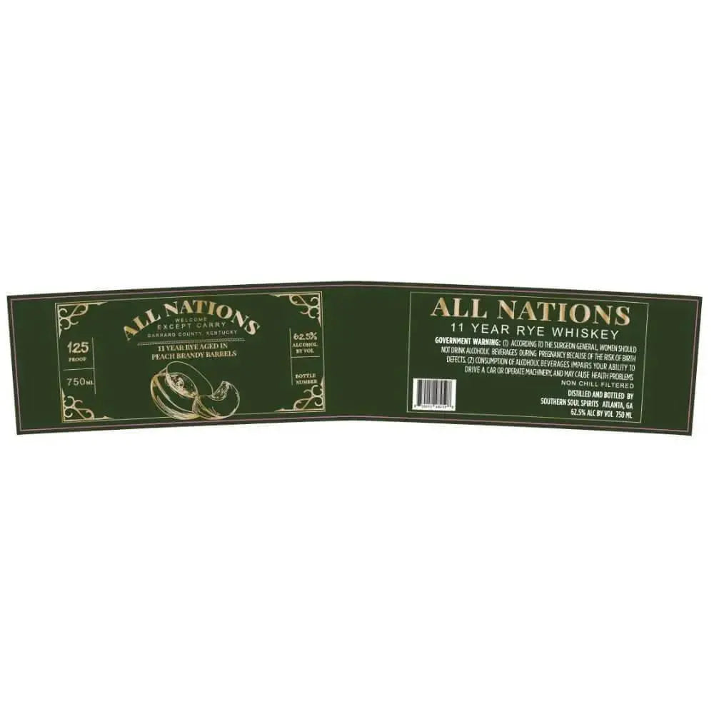 All Nations 11 Year Rye Aged In Peach Brandy Barrels - Main Street Liquor