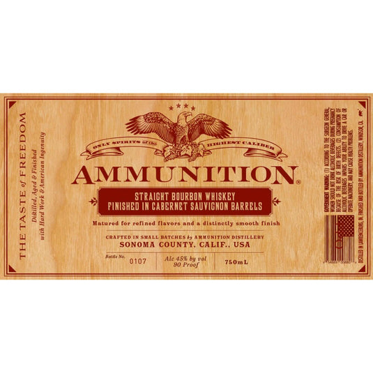 Ammunition Bourbon Finished In Cabernet Sauvignon Barrels - Main Street Liquor