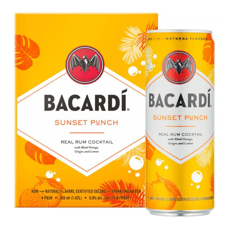 Load image into Gallery viewer, Bacardí Sunset Punch Rum Cocktail 4pk - Main Street Liquor
