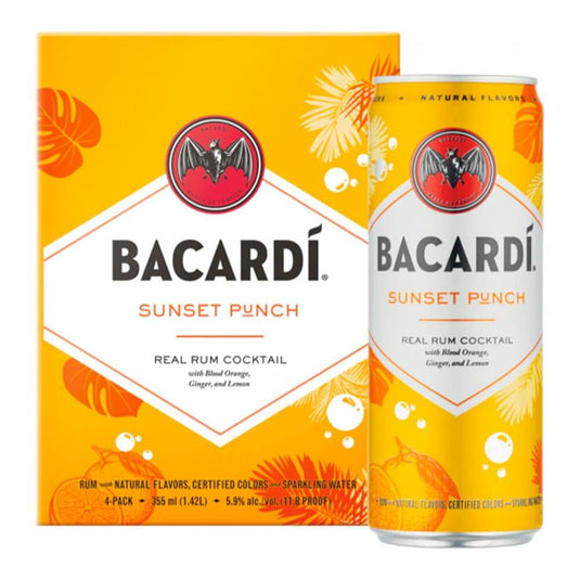 Bacardí Sunset Punch Rum Cocktail 4pk - Main Street Liquor