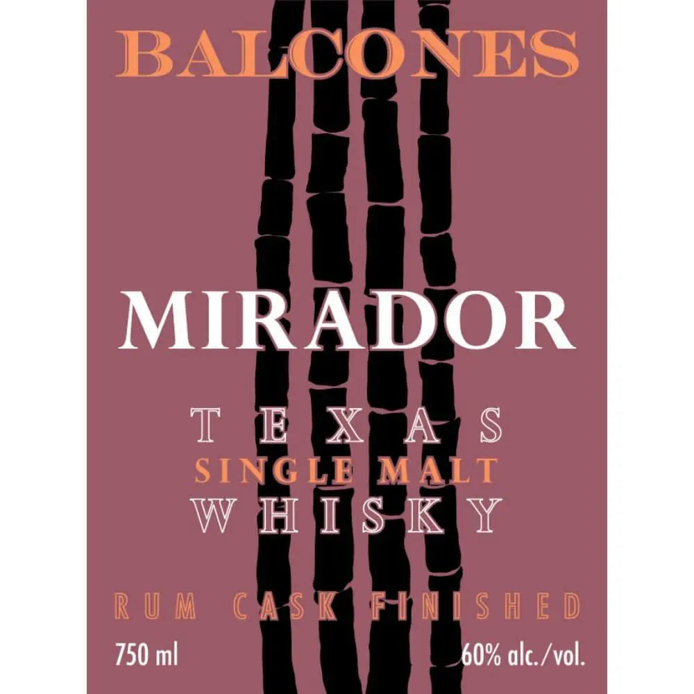 Balcones Mirador Rum Cask Finished - Main Street Liquor