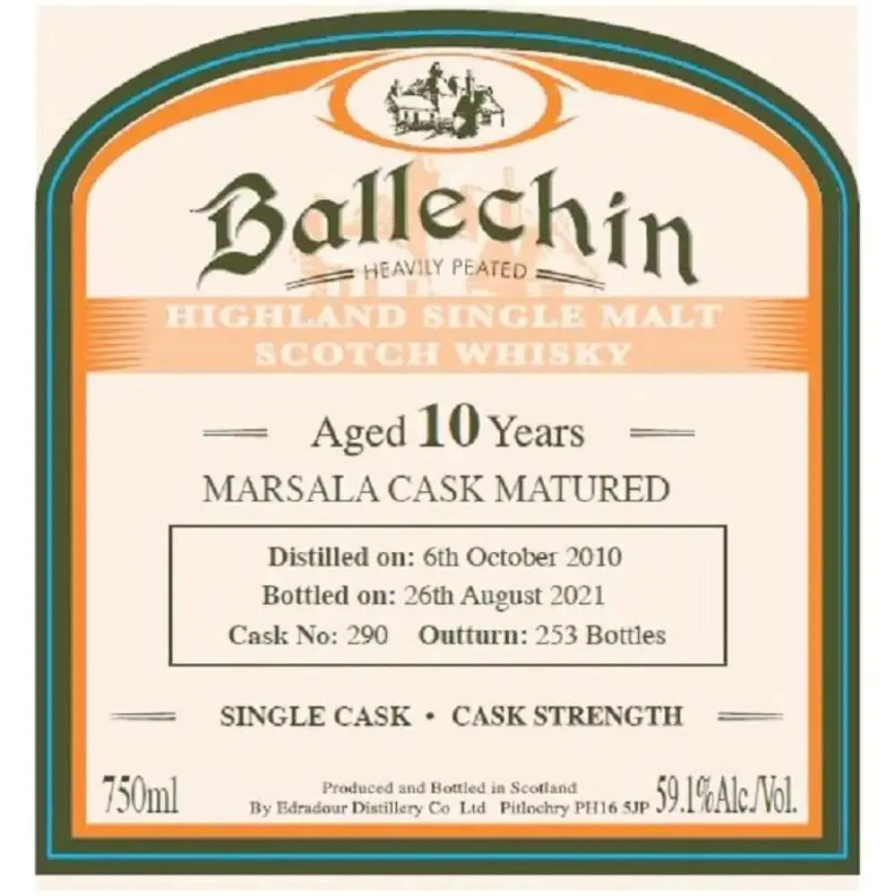 Ballechin Marsala Cask Matured Single Malt Scotch 10 Year Old - Main Street Liquor