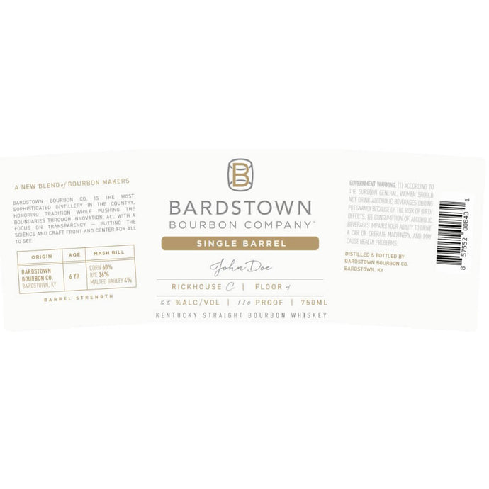 Bardstown Bourbon 6 Year Old Single Barrel Straight Bourbon - Main Street Liquor