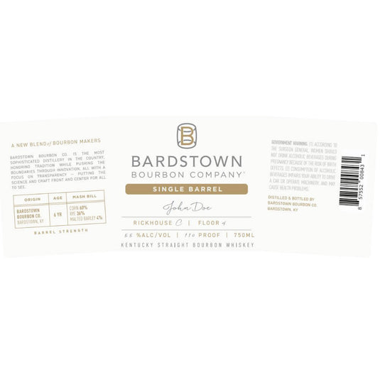 Bardstown Bourbon 6 Year Old Single Barrel Straight Bourbon - Main Street Liquor