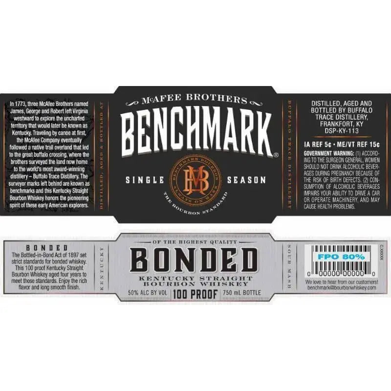 Benchmark Bonded 750mL - Main Street Liquor