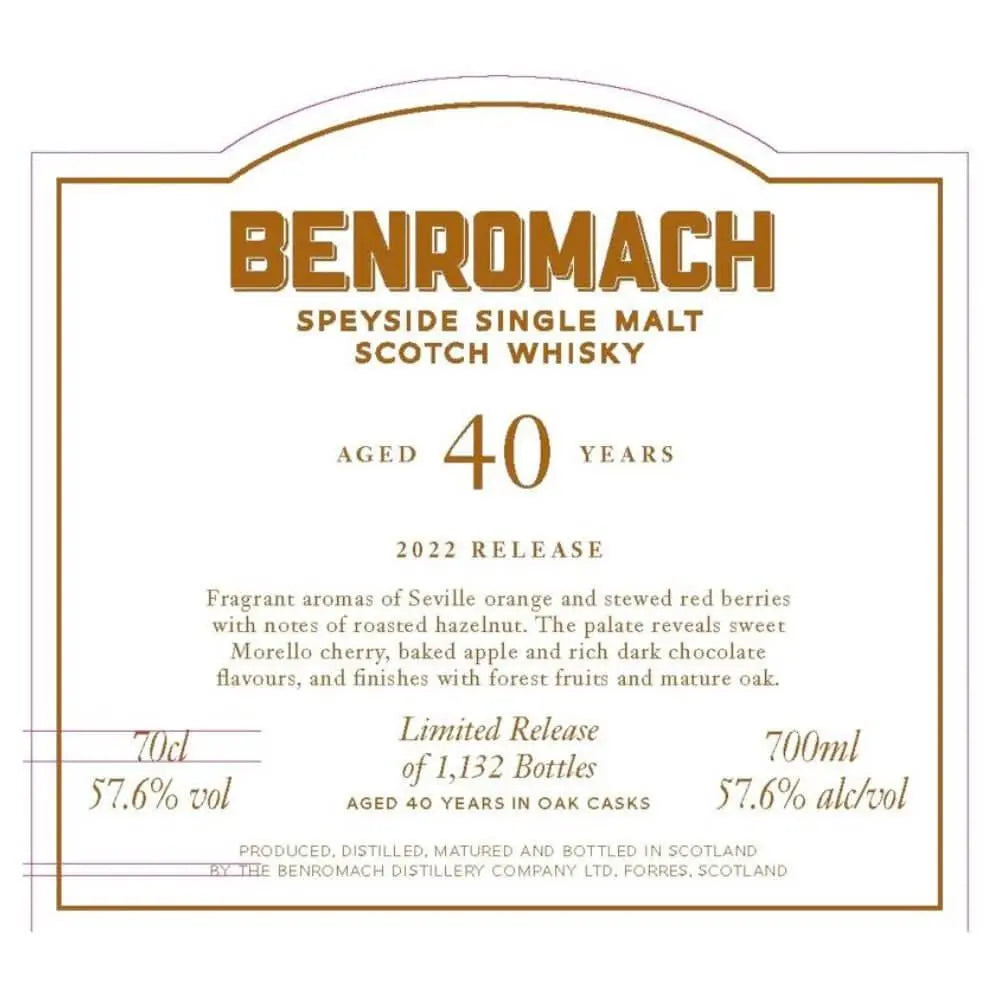 Benromach 40 Year Old 2022 Release - Main Street Liquor