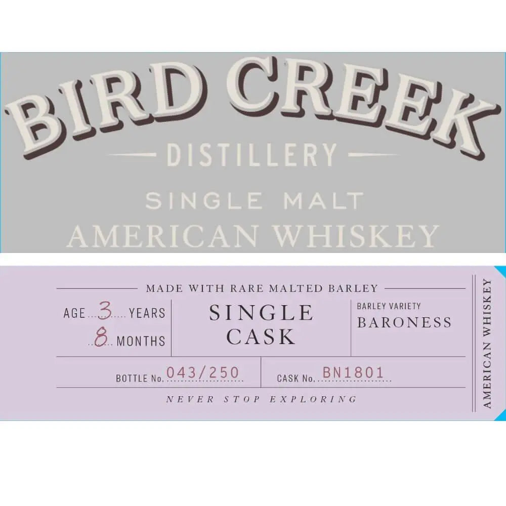 Bird Creek Single Cask American Single Malt Whiskey - Main Street Liquor