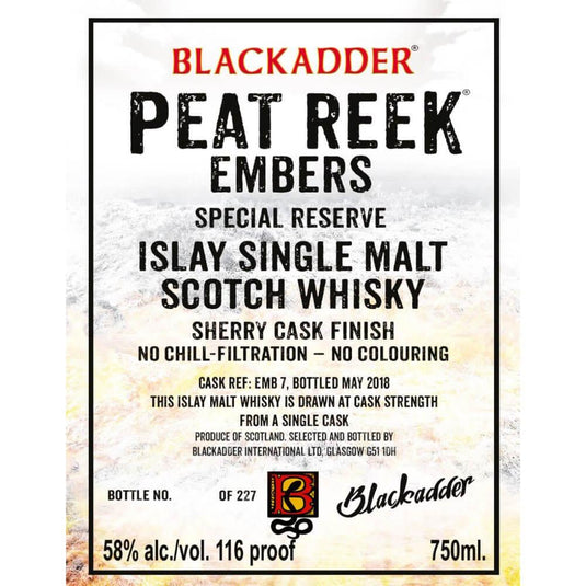Blackadder Peat Reek Embers Special Reserve - Main Street Liquor