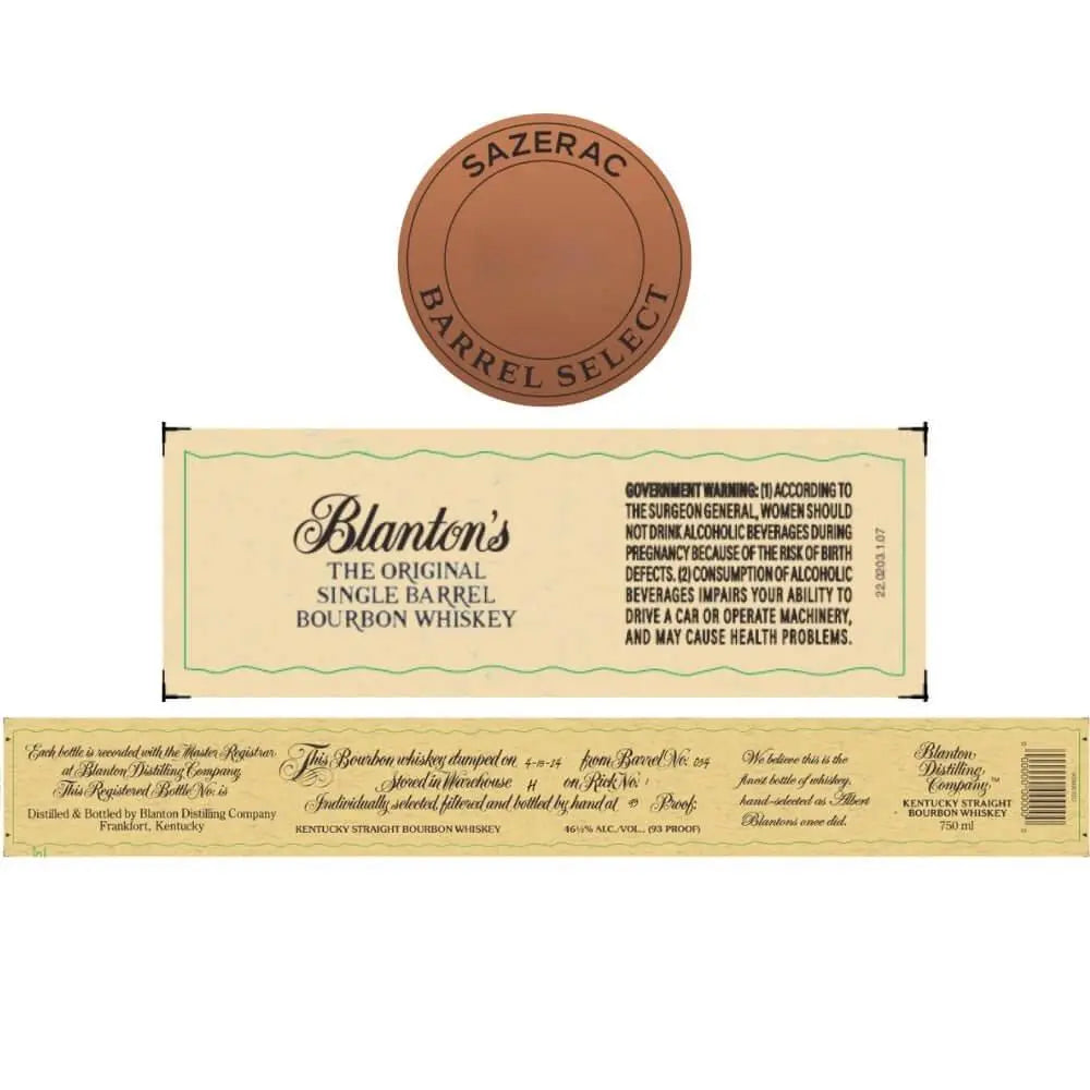 Blanton’s Single Barrel Bourbon Sazerac Barrel Select - Main Street Liquor
