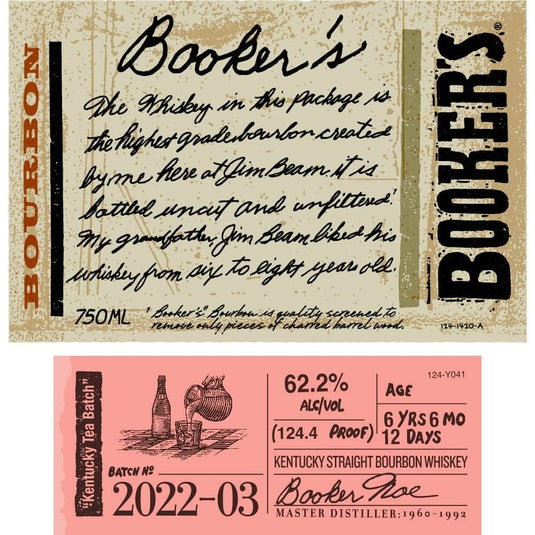 Booker’s “Kentucky Tea Batch” Batch 2022-03 - Main Street Liquor