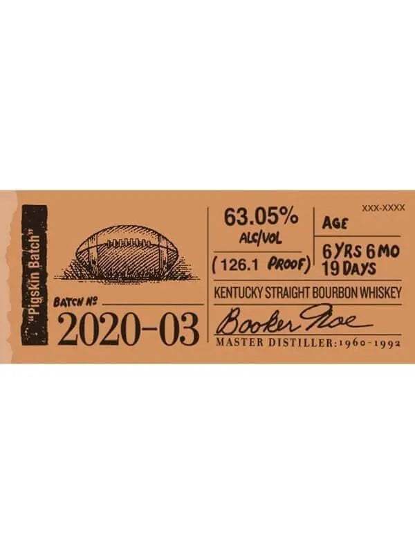 Booker’s "Pigskin Batch" Batch 2020-03 - Main Street Liquor