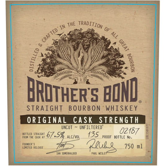 Brother's Bond Cask Strength Bourbon 135 Proof By Ian Somerhalder & Paul Wesley - Main Street Liquor