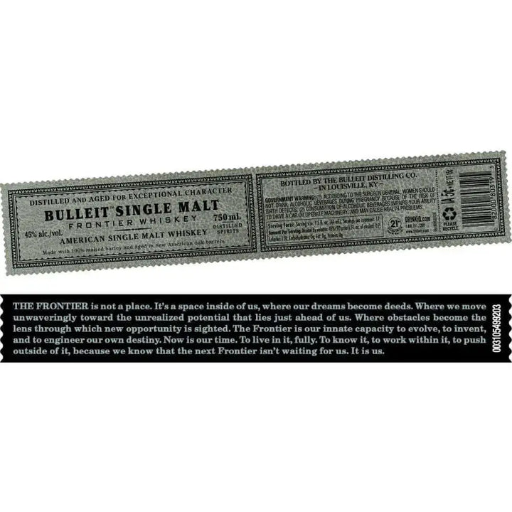 Bulleit American Single Malt Whiskey - Main Street Liquor