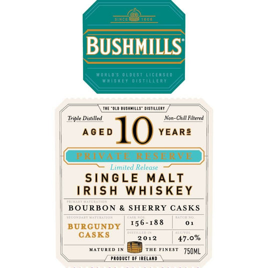 Bushmills 10 Year Old Private Reserve Burgundy Cask Finished - Main Street Liquor