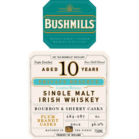 Bushmills 10 Year Old Private Reserve Plum Brandy Cask Finished - Main Street Liquor