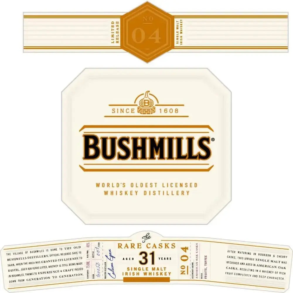 Bushmills The Rare Casks 31 Year Limited Release No. 04 - Main Street Liquor