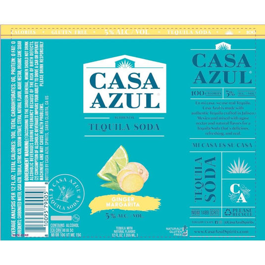 Casa Azul Ginger Margarita Tequila Soda 4pk - Main Street Liquor