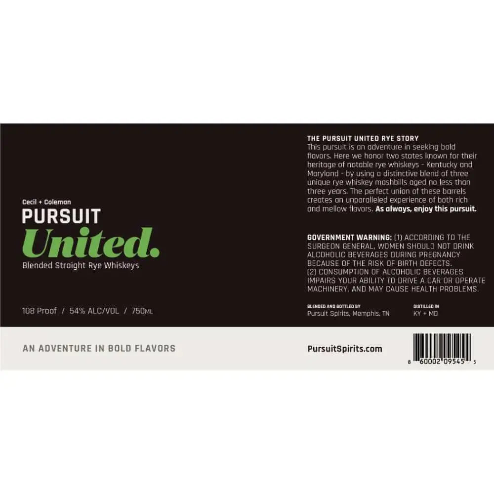Cecil &amp; Coleman Pursuit United Blended Straight Rye Whiskeys - Main Street Liquor