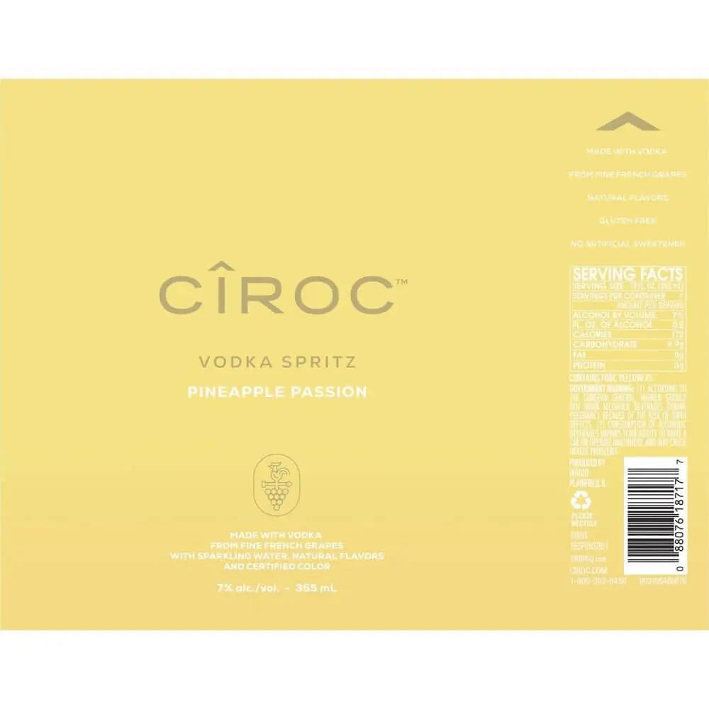 Ciroc Vodka Spritz Pineapple Passion 4PK Cans - Main Street Liquor