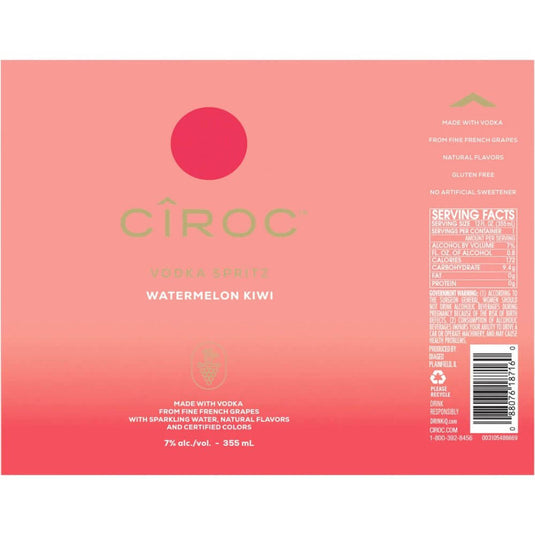 Ciroc Vodka Spritz Watermelon Kiwi 4PK Cans - Main Street Liquor