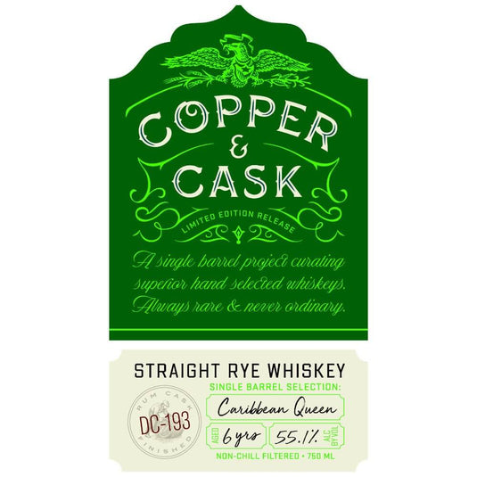 Copper & Cask Straight Rye Whiskey Caribbean Queen - Main Street Liquor