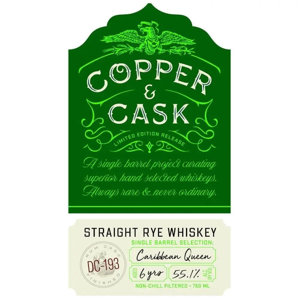 Copper &amp; Cask Straight Rye Whiskey Caribbean Queen - Main Street Liquor