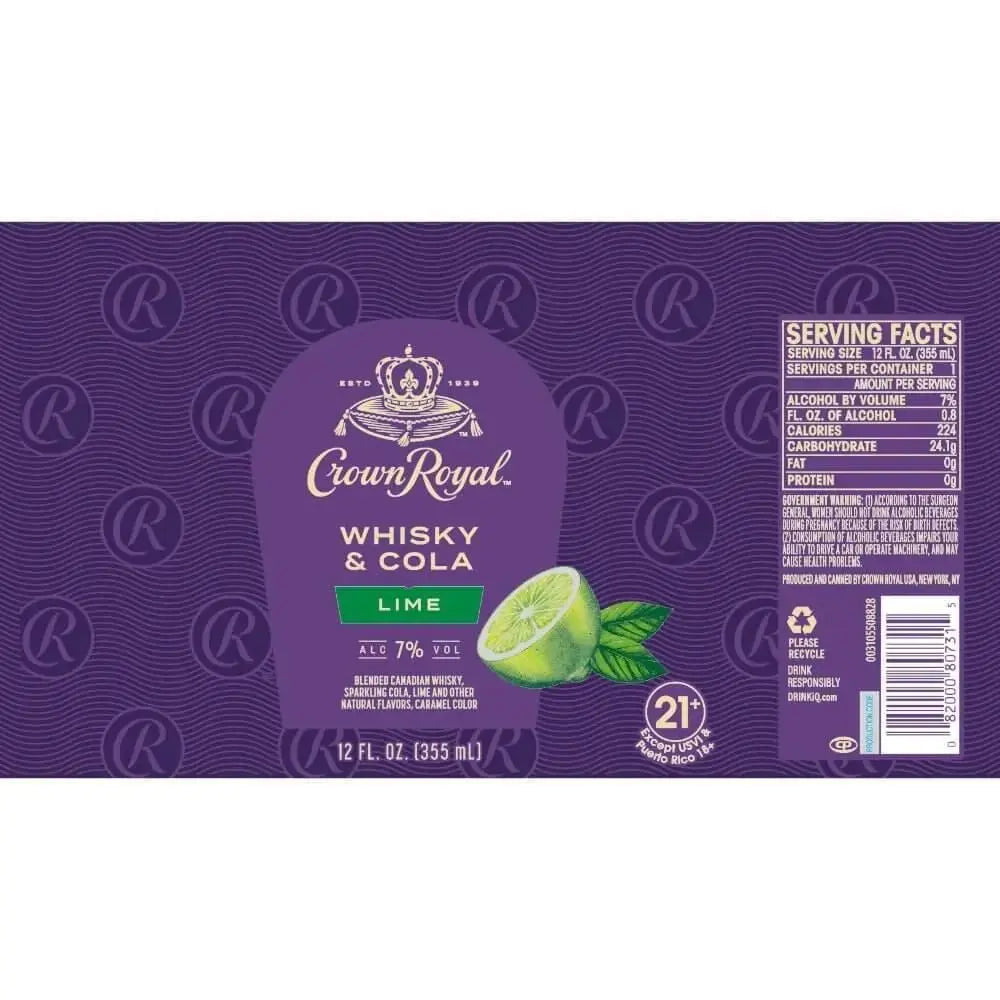 Crown Royal Whisky &amp; Cola Lime - Main Street Liquor