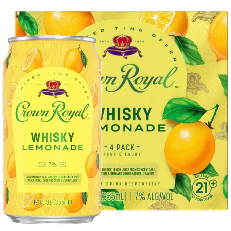 Load image into Gallery viewer, Crown Royal Whisky Lemonade Canned Cocktails 4 Pack - Main Street Liquor
