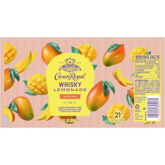 Crown Royal Whisky Lemonade Mango Canned Cocktail - Main Street Liquor