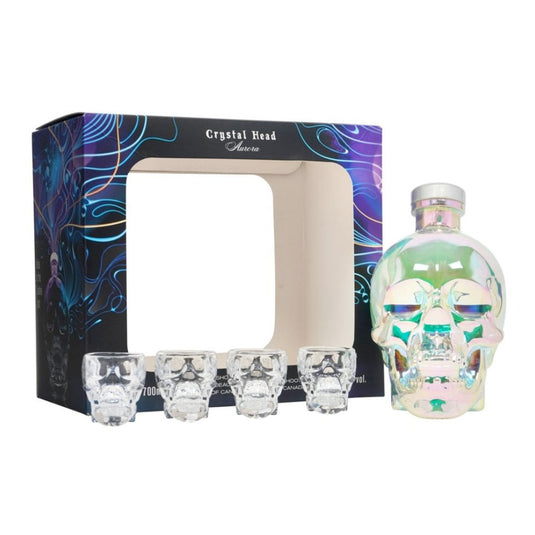 Crystal Head Aurora Vodka Gift Set With 4 Skull Shot Glasses - Main Street Liquor