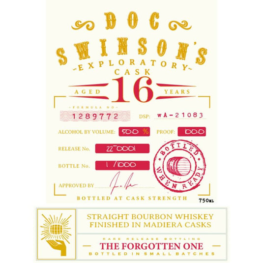 Doc Swinson’s The Forgotten One 16 Year Old Straight Bourbon - Main Street Liquor