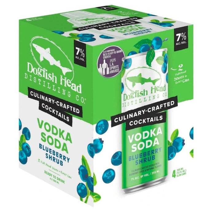 Dogfish Head Culinary-Crafted Cocktails Blueberry Shrub Vodka Soda 4pk - Main Street Liquor