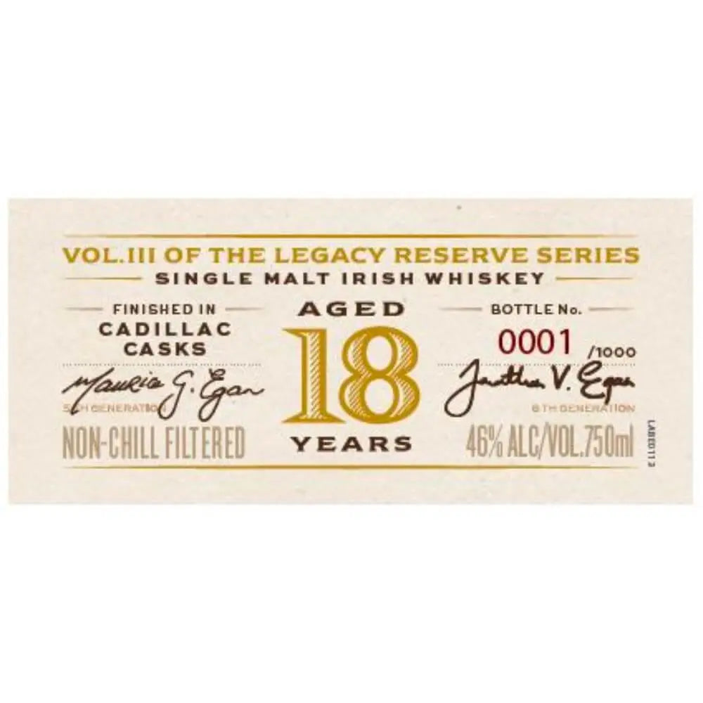 Egan's Legacy Reserve III 18 Year Old - Main Street Liquor