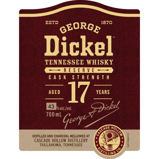 George Dickel 17 Year Old Reserve - Main Street Liquor