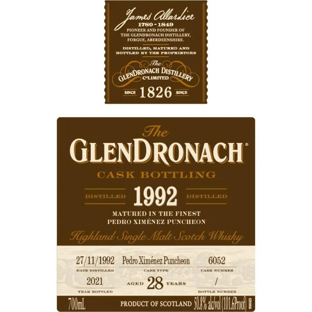 GlenDronach 28 Year Old 1992 Single Cask 6052 - Main Street Liquor