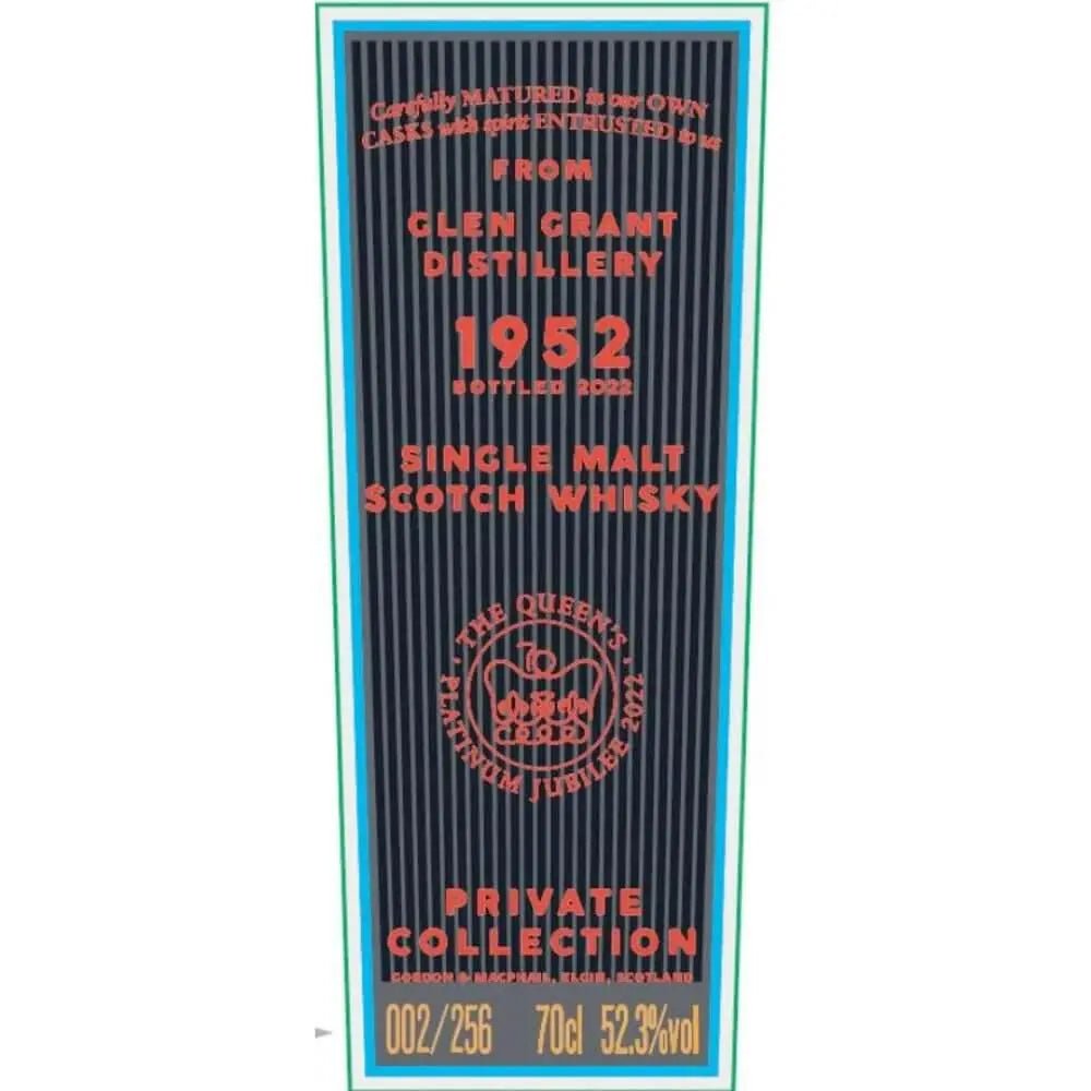 Gordon &amp; Macphail Glen Grant 1952 Queen’s Platinum Jubilee 70 Year - Main Street Liquor