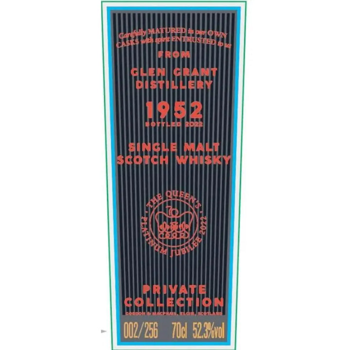 Gordon & Macphail Glen Grant 1952 Queen’s Platinum Jubilee 70 Year Old - Main Street Liquor