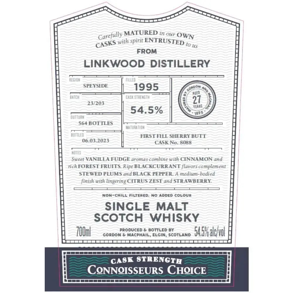 Gordon &amp; MacPhail Linkwood Distillery 27 Year Old Connoisseurs Choice - Main Street Liquor