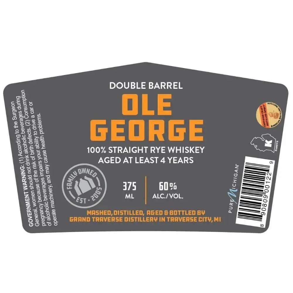 Grand Traverse Distillery Ole George 100% Straight Rye - Main Street Liquor