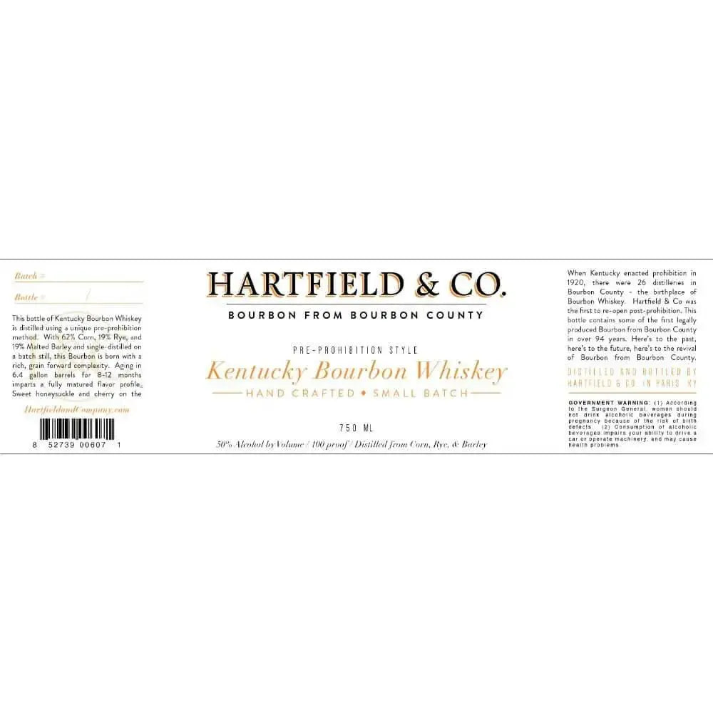 Hartfield &amp; Co. Pre - Prohibition Style Kentucky Bourbon - Main Street Liquor