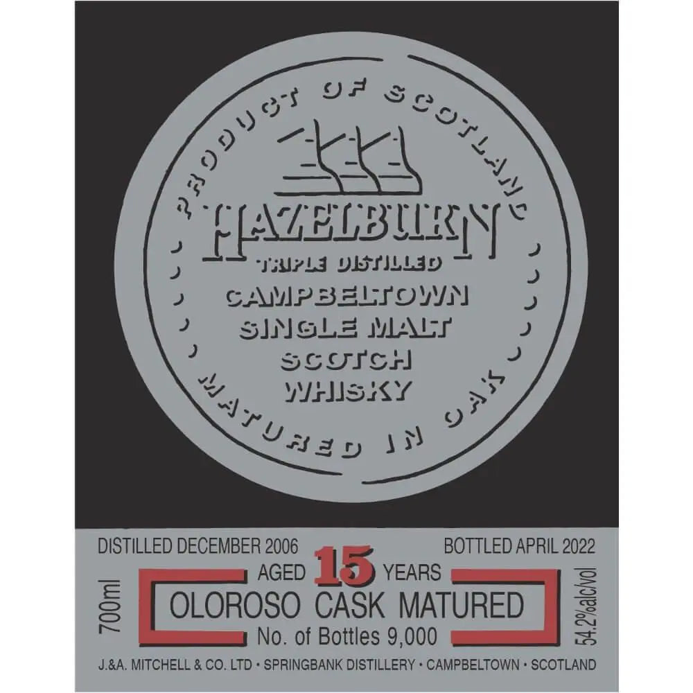 Hazelburn 15 Year Old Oloroso Cask Matured 2022 - Main Street Liquor