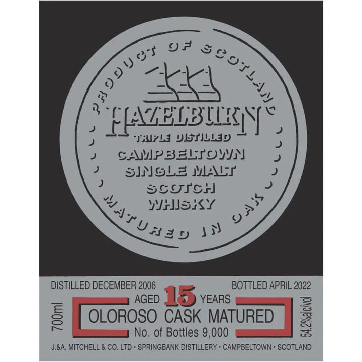 Hazelburn 15 Year Old Oloroso Cask Matured 2022 - Main Street Liquor
